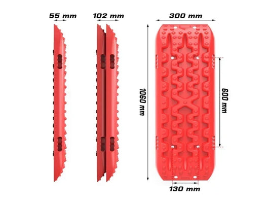 AU-XBRT006 X-BULL 2PCS Recovery Tracks Snow Tracks Mud tracks 4WD With 4PC mounting bolts Red