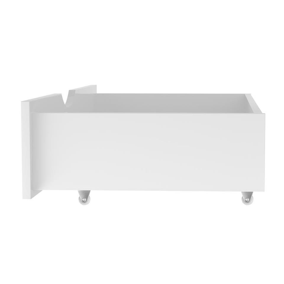BF-W-2DRAW-WH Oikiture Storage Drawers Trundle for Wooden Bed Frame Base Timber White 2X