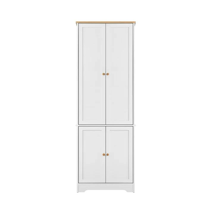 SB-NED-A30-WHWD-AB Oikiture Buffet Sideboard Storage Cabinet Kitchen Cupboard Pantry Wardrobe Shelf