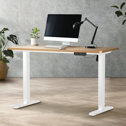 DB-12-WH Oikiture Standing Desk Board Adjustable Computer Table Sit Stand Desk Top White