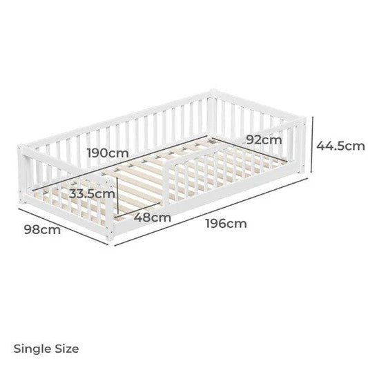 BF-W-B-CLEV-S-PK SINGLE SIZE Pink Color Ettie Pine Wood Bed Frame