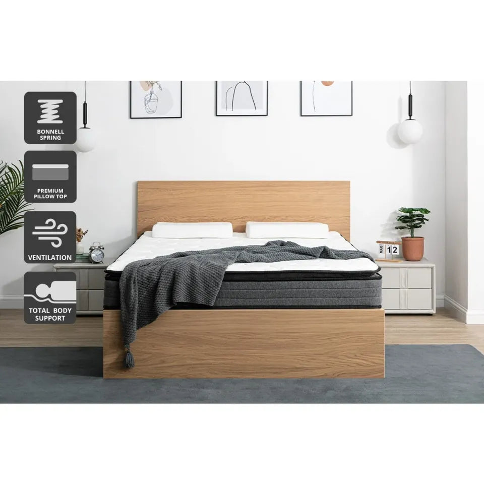 ELMT21BSPQA Ergolux 21cm Bonnell Spring Pillowtop Mattress Queen Size