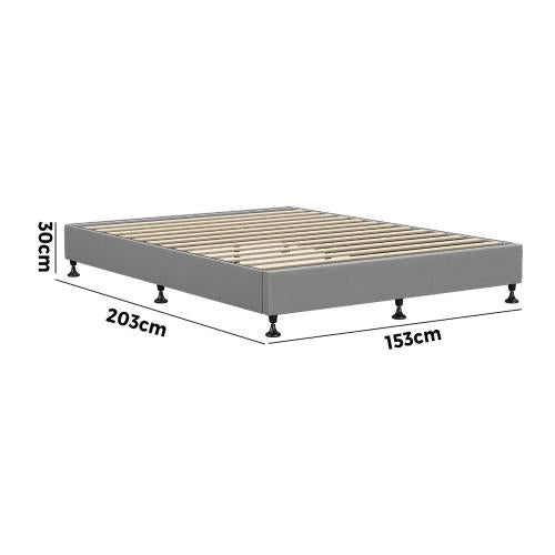 BF-B-ZICO-Q-GY-AB Oikiture Bed Frame Queen Size Fabric Grey