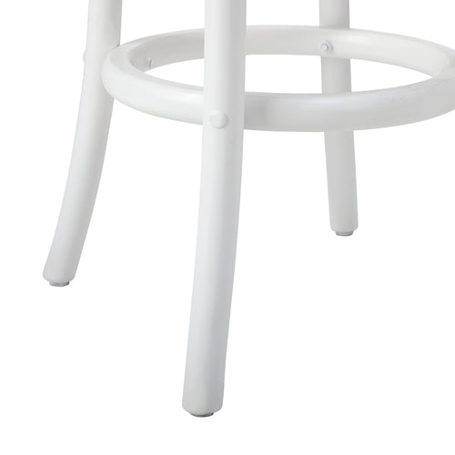 BS-FJ-KUN-WH-2PC Oikiture 2x Bar Stools Kitchen Vintage Dining Chair Rattan Seat White