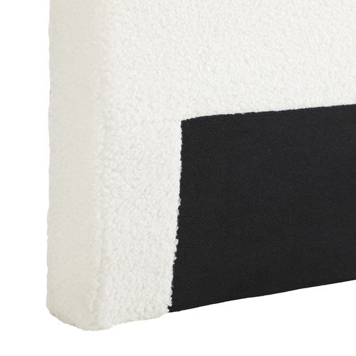 HB-MUNA-Q-SP-WH Oikiture Bed Head Queen Size Headboard Boucle White