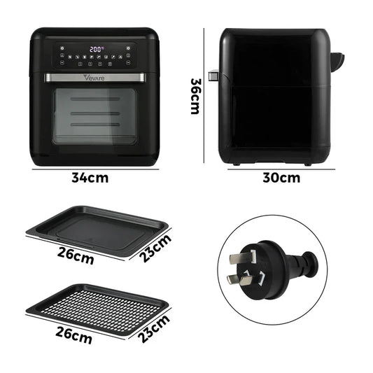 AF-A5-BK Vevare Air Fryer 12L Fryers Oven LCD Touch Oil Free Cooker 1500W Kitchen