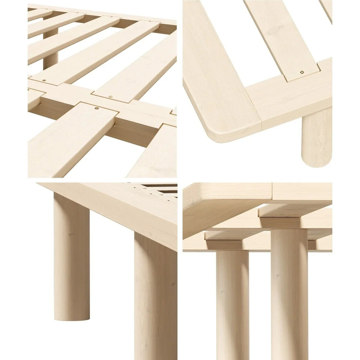 BF-W-C1-KS-WD Oikiture Bed Frame King Single Wooden Bed Base