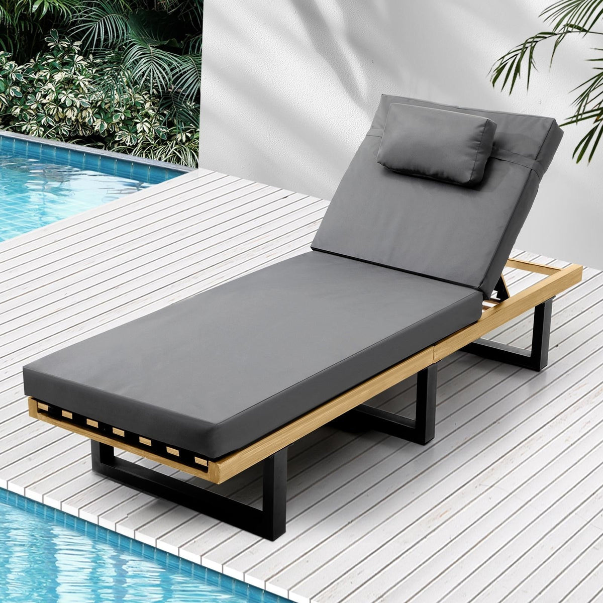 Livsip Sun Lounge Outdoor Lounger Chairs Garden Patio Furniture Day Bed