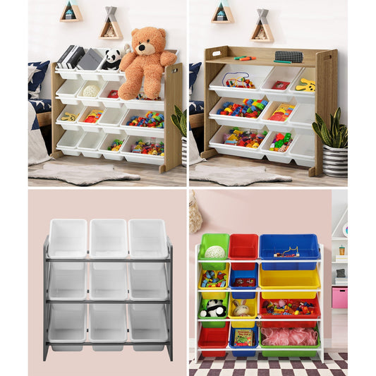 Oikiture Kids Toy Box Organiser Display Shelf Storage Rack Drawer