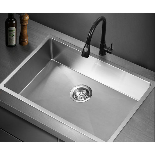 Welba Kitchen Sink Stainless Steel Single Double Bowl Basin With Waste Silver