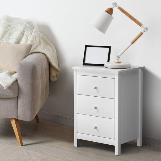 Oikiture Bedside Table Nightstand Side End Tables Hamptons Storage Cabinet