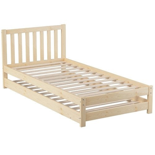 BF-W-A11-T2-WD-AB Living Fusion Yesenia Pine Wood Single Bed with Trundle