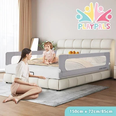 KID1003-S-150 Playpals Baby Bed Rail 150x85CM Adjustable Folding Kids Safety Toddler Protect