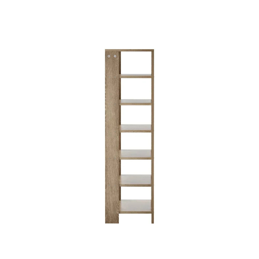 SS-BD-6S-WD Oikiture Shoe Rack 7 Tiers Shelf Storage Cabinet Organiser 42 Pairs Natural