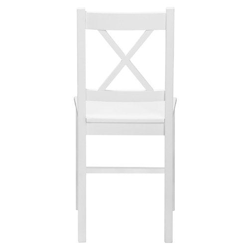DCH-CROX-2PC-WH Oikiture 2x Dining Chairs Kitchen Furniture Table Chair Natural Pine Wood White