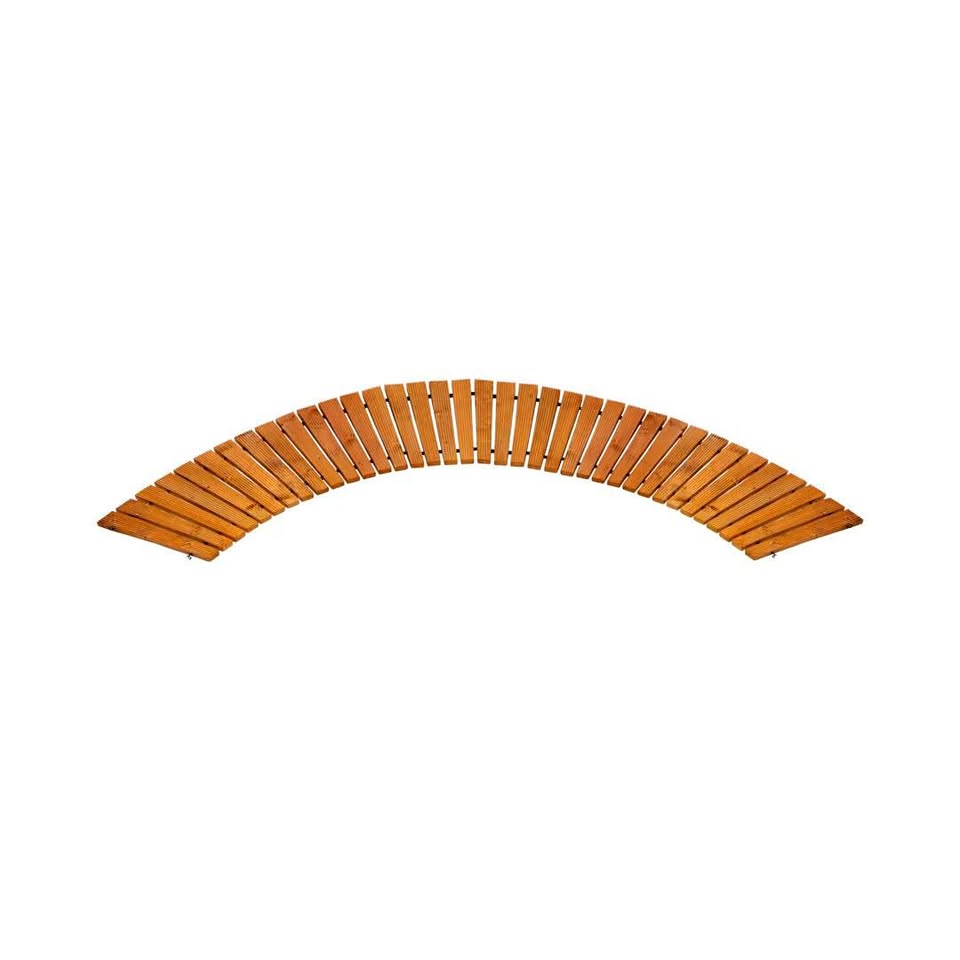 OD-WD-PWC-WD Livsip Garden Wooden Pathway 8ft Curved Roll-Out Wood Walkway Outdoor Backyard