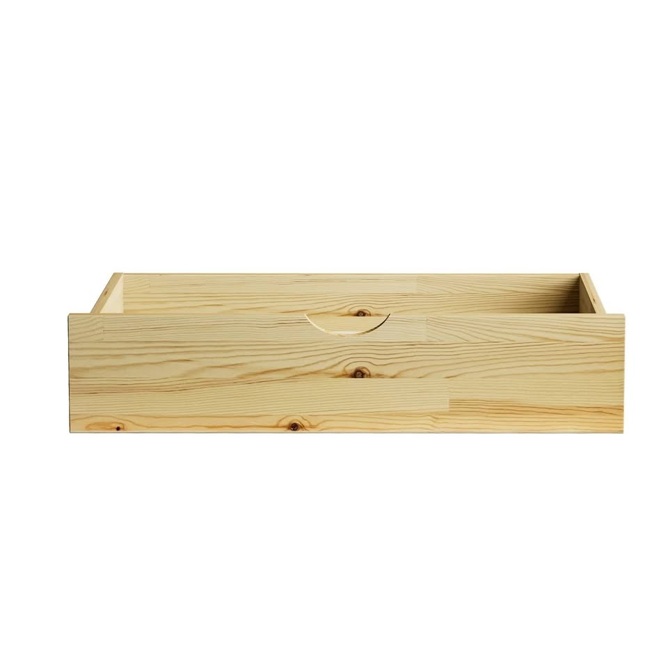 BF-W-B-2DRAW-WD Oikiture 2x Trundle Drawers for Bed Frame Base Storage with Wheels Wooden
