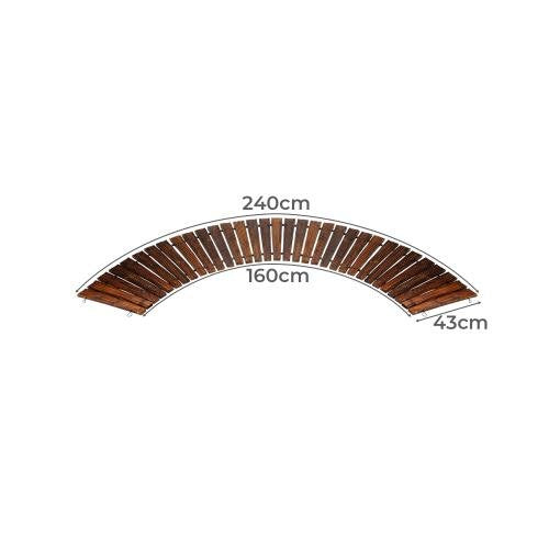 OD-WD-PWC-CA-2PC Livsip 2PC Curved Garden Wooden Pathway 8ft Roll-Out Curved Wood Walkway Backyard