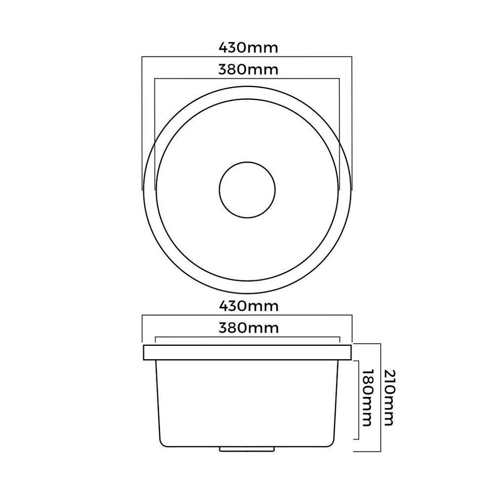 GSK-430R-WH Kitchen Granite Sink Stone Bathroom Basin Sink Single Bowl Under/Top Mount