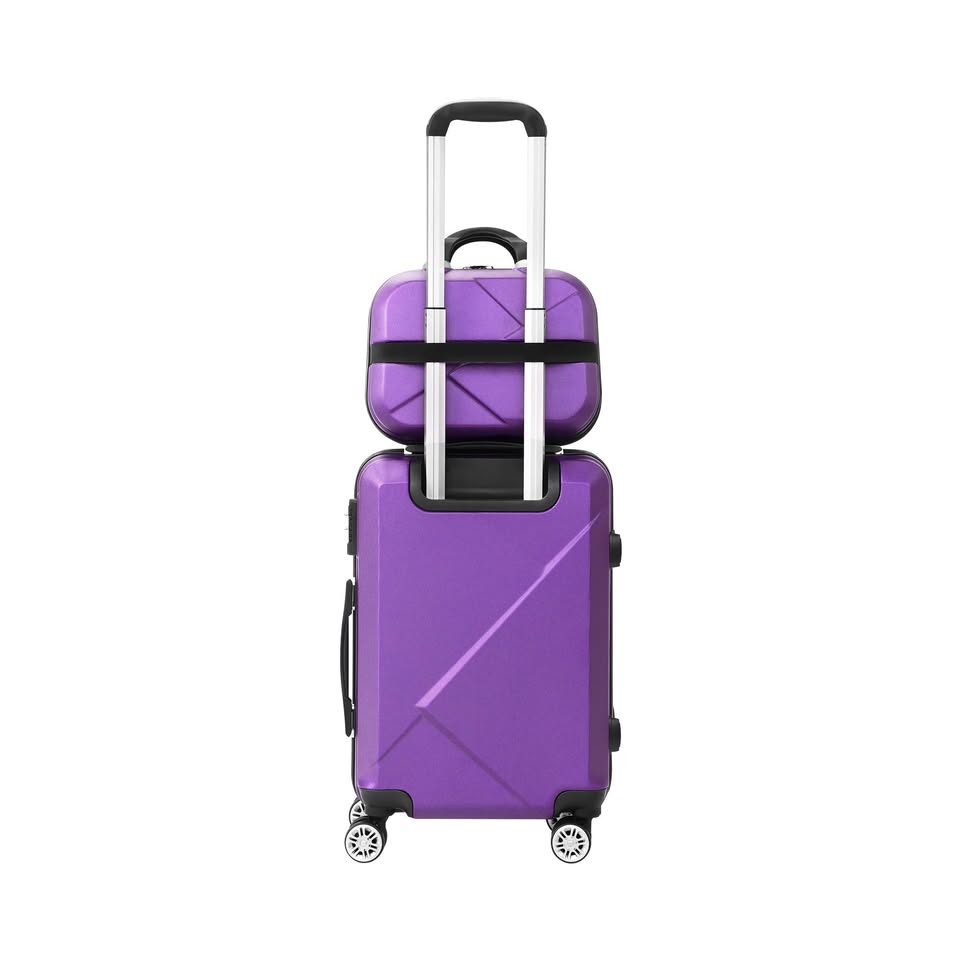 LGS-A2-2PCS-PP Mazam 2PCS Luggage Suitcase Trolley Set Travel TSA Lock Storage Hard Case Purple