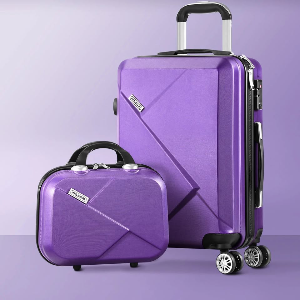 LGS-A2-2PCS-PP Mazam 2PCS Luggage Suitcase Trolley Set Travel TSA Lock Storage Hard Case Purple
