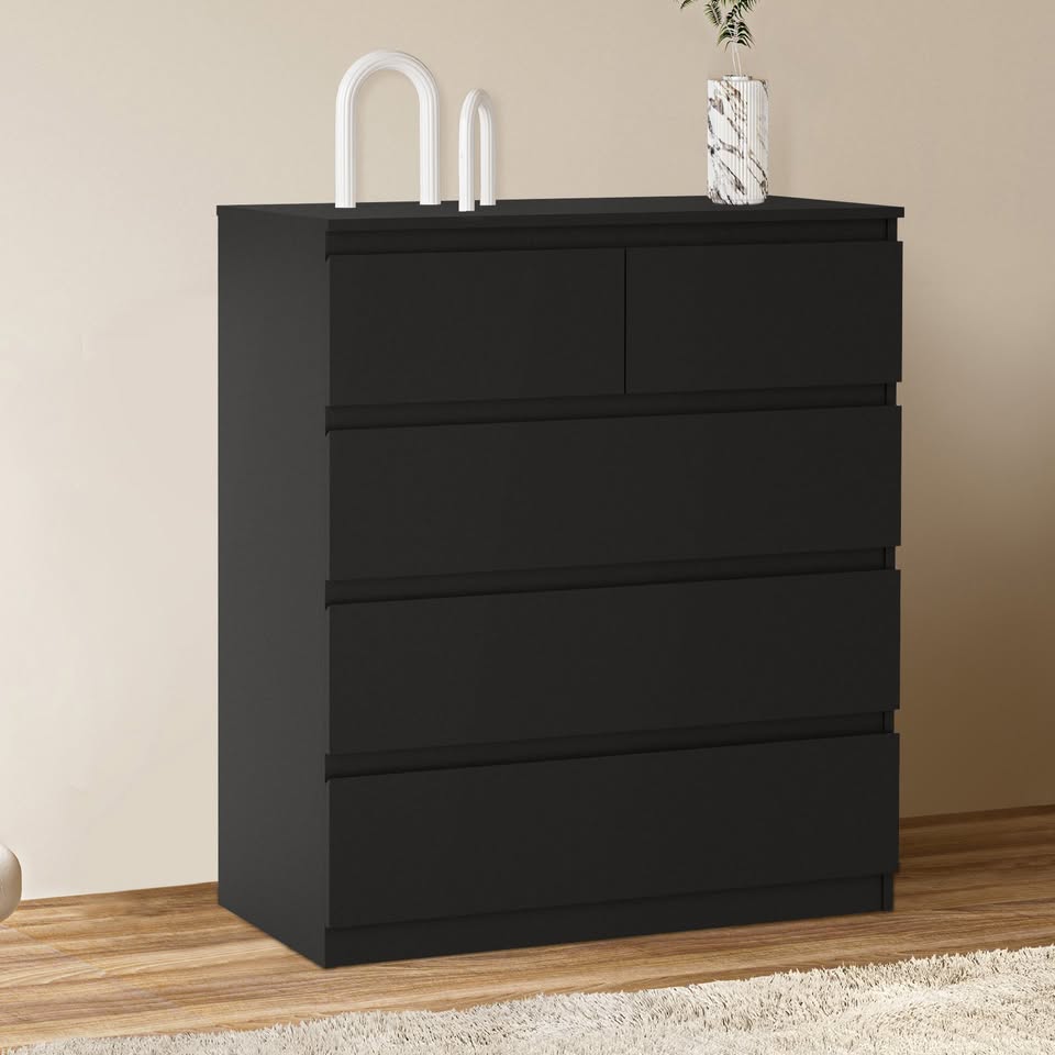 COD-PURI-5D-BK Living Fusion Robin 5 Drawer Chest