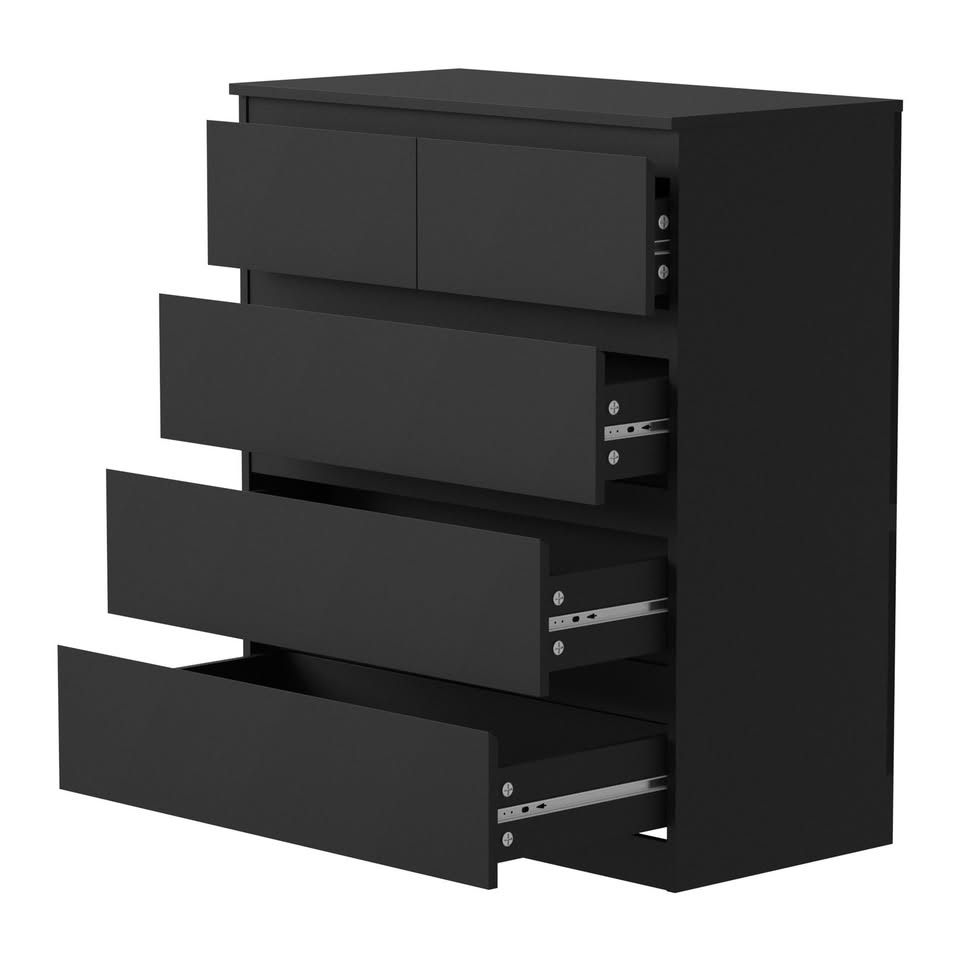 COD-PURI-5D-BK Living Fusion Robin 5 Drawer Chest