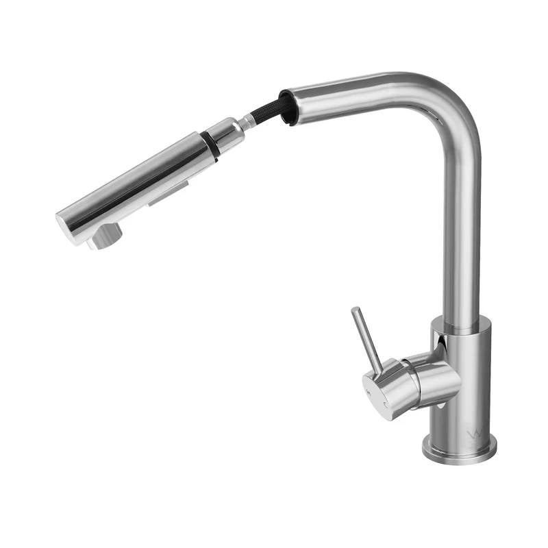 POKF-ST-314-CH Welba Kitchen Mixer Tap Pull Out Faucet Sink Basin Brass Swivel 2 Modes Chrome