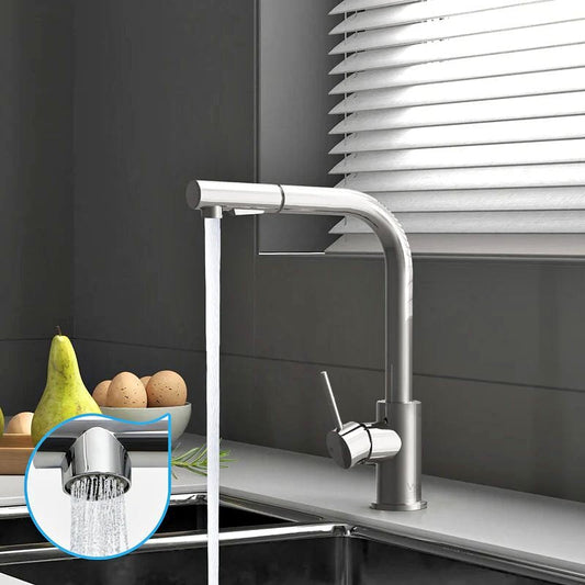 POKF-ST-314-CH Welba Kitchen Mixer Tap Pull Out Faucet Sink Basin Brass Swivel 2 Modes Chrome