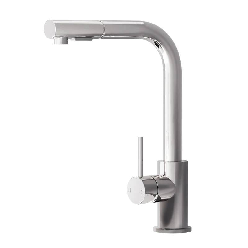 POKF-ST-314-CH Welba Kitchen Mixer Tap Pull Out Faucet Sink Basin Brass Swivel 2 Modes Chrome