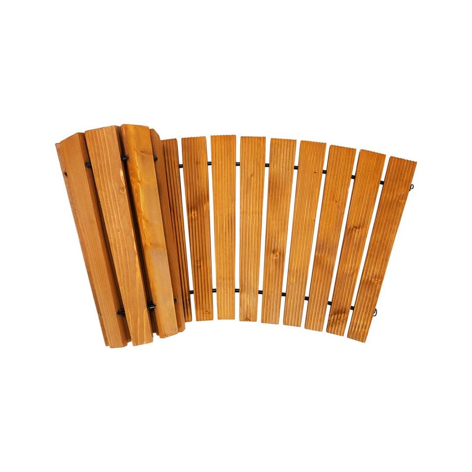 OD-WD-PWC-WD Livsip Garden Wooden Pathway 8ft Curved Roll-Out Wood Walkway Outdoor Backyard