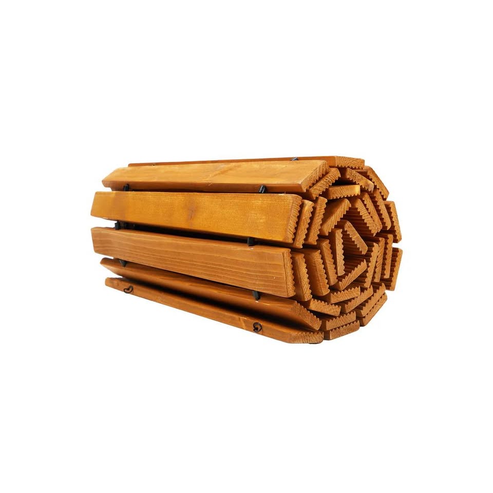 OD-WD-PWC-WD Livsip Garden Wooden Pathway 8ft Curved Roll-Out Wood Walkway Outdoor Backyard