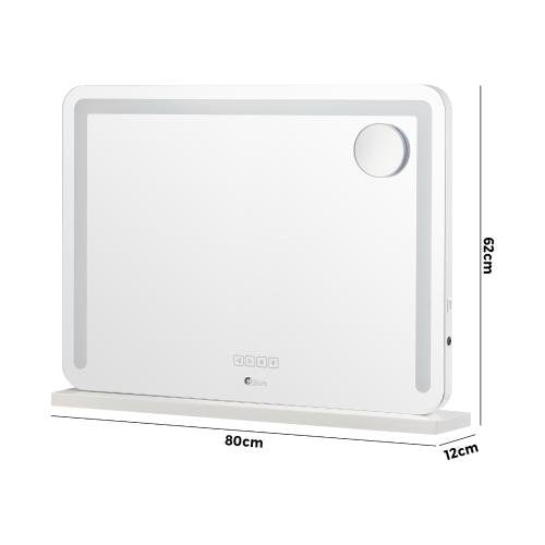 MM-8060LED-4TR-WH Oikiture Bluetooth Hollywood LED Makeup Mirror 80x62cm