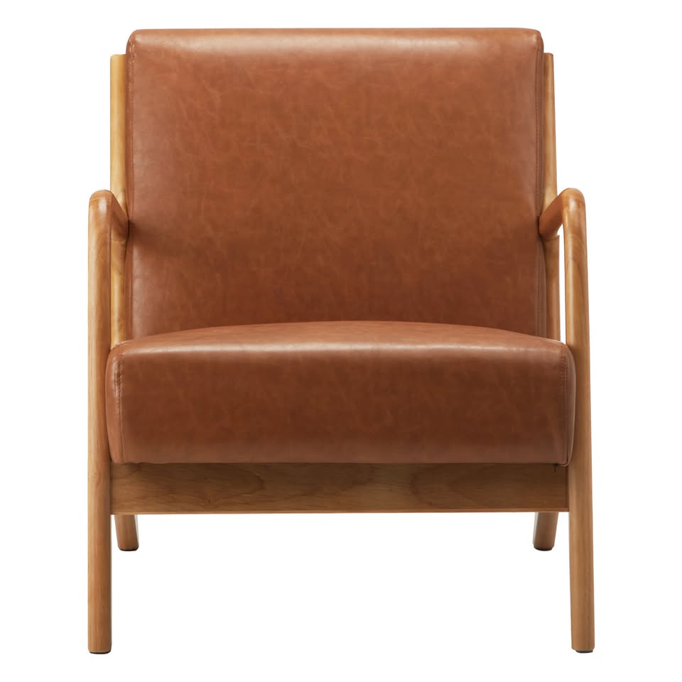 ACH-AGB7-LEA-BR Living Fusion Kamden Faux Leather Armchair