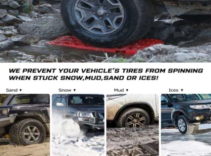 AU-XBRT006 X-BULL 2PCS Recovery Tracks Snow Tracks Mud tracks 4WD With 4PC mounting bolts Red