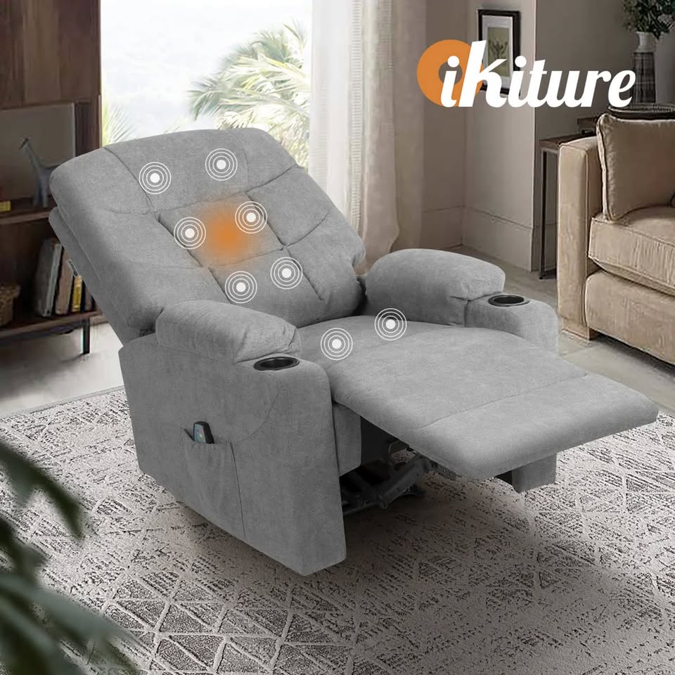 RCH-B3-PARI-GY-AB Oikiture Recliner Chair Sofa Lounge Grey