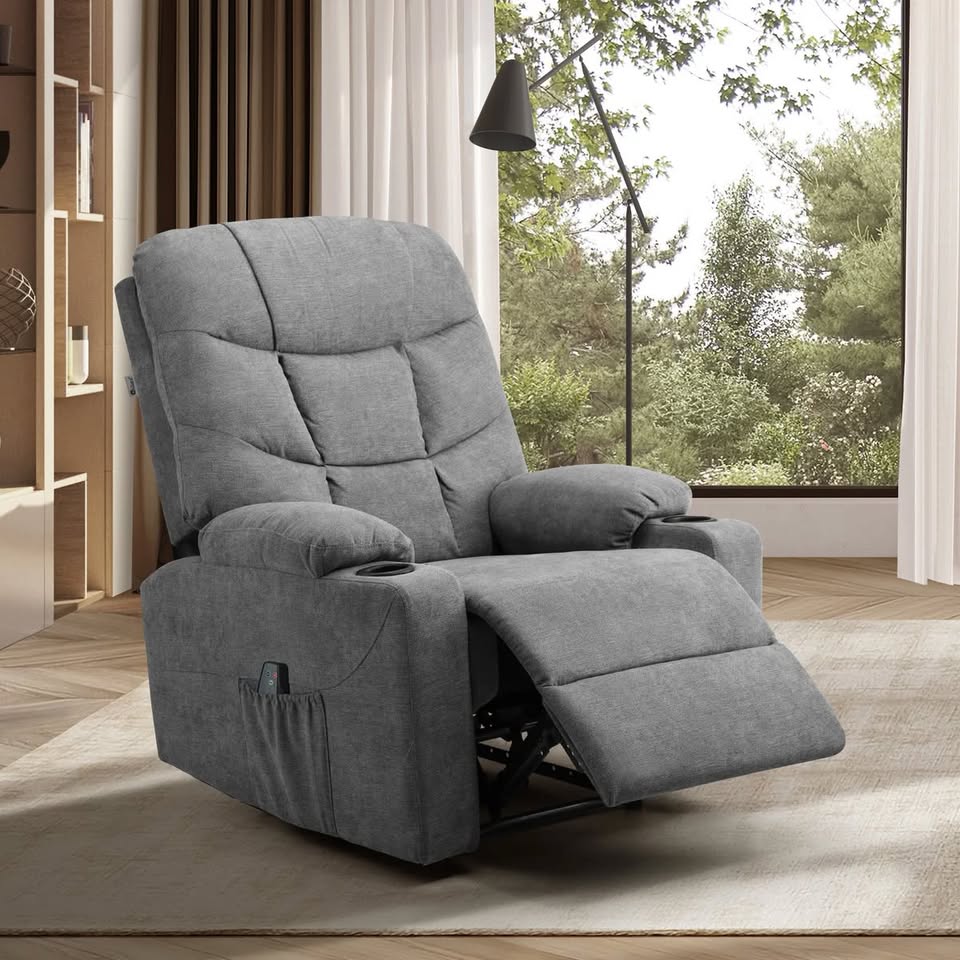 RCH-B3-PARI-GY-AB Oikiture Recliner Chair Sofa Lounge Grey