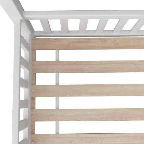 BF-W-A2-WH-AB Oikiture Bed Frame Kids Wooden Single House Style