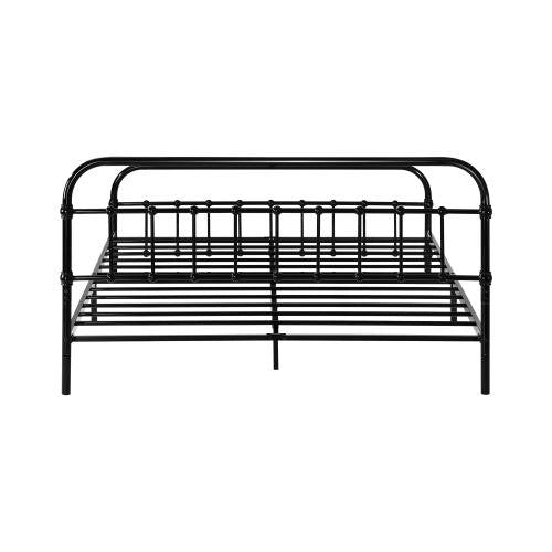 MBF-CAS-D-BK Oikiture Metal Bed Frame Double Size Railing-style Black
