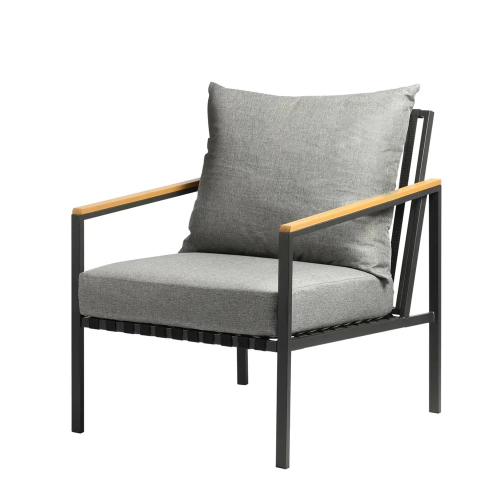 OPS-SOFA-CH-BK Outdoor Lounge Dining Chairs Patio Furniture Lounge Setting