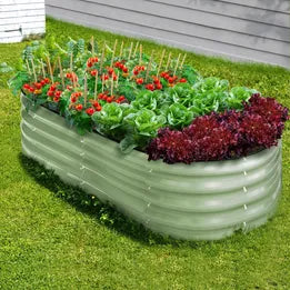 GB-O42-16080-GN Livsip Garden Bed 160x80x42cm Planter Box Raised Container Galvanised Green