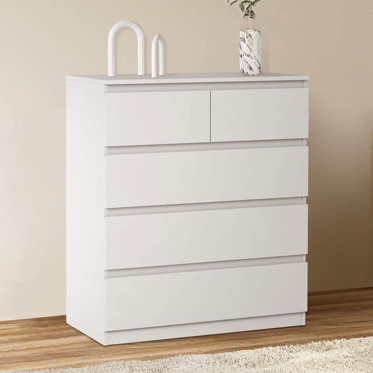 COD-PURI-5D-WH-AB Robin 5 Drawer Chest White Color