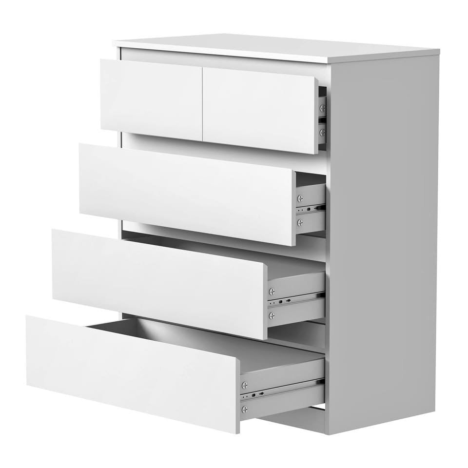 COD-PURI-5D-WH-AB Robin 5 Drawer Chest White Color