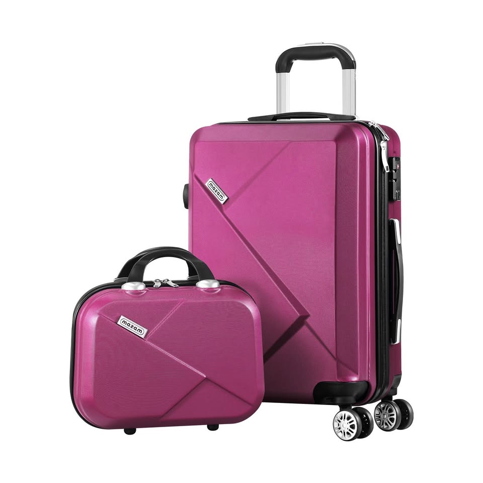 LGS-A2-2PCS-PM Mazam 2PCS Luggage Suitcase Trolley Set Travel TSA Lock Storage Hard Case Plum