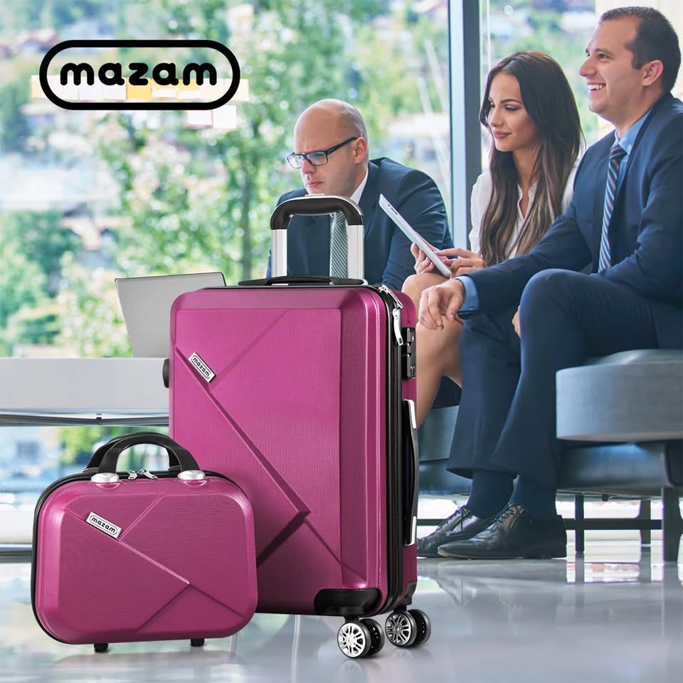 LGS-A2-2PCS-PM Mazam 2PCS Luggage Suitcase Trolley Set Travel TSA Lock Storage Hard Case Plum