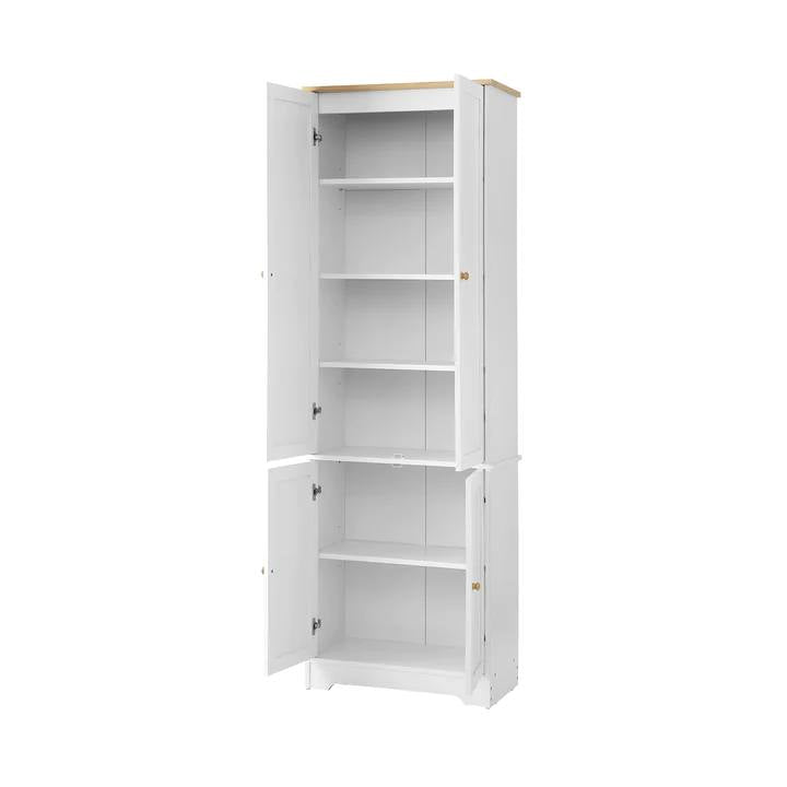 SB-NED-A30-WHWD-AB Oikiture Buffet Sideboard Storage Cabinet Kitchen Cupboard Pantry Wardrobe Shelf