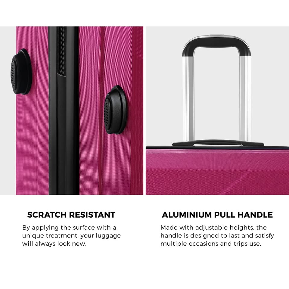 LGS-A2-2PCS-PM Mazam 2PCS Luggage Suitcase Trolley Set Travel TSA Lock Storage Hard Case Plum