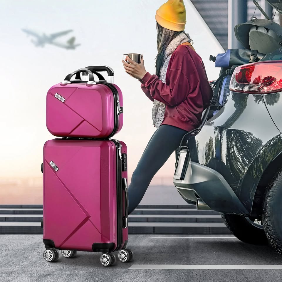 LGS-A2-2PCS-PM Mazam 2PCS Luggage Suitcase Trolley Set Travel TSA Lock Storage Hard Case Plum