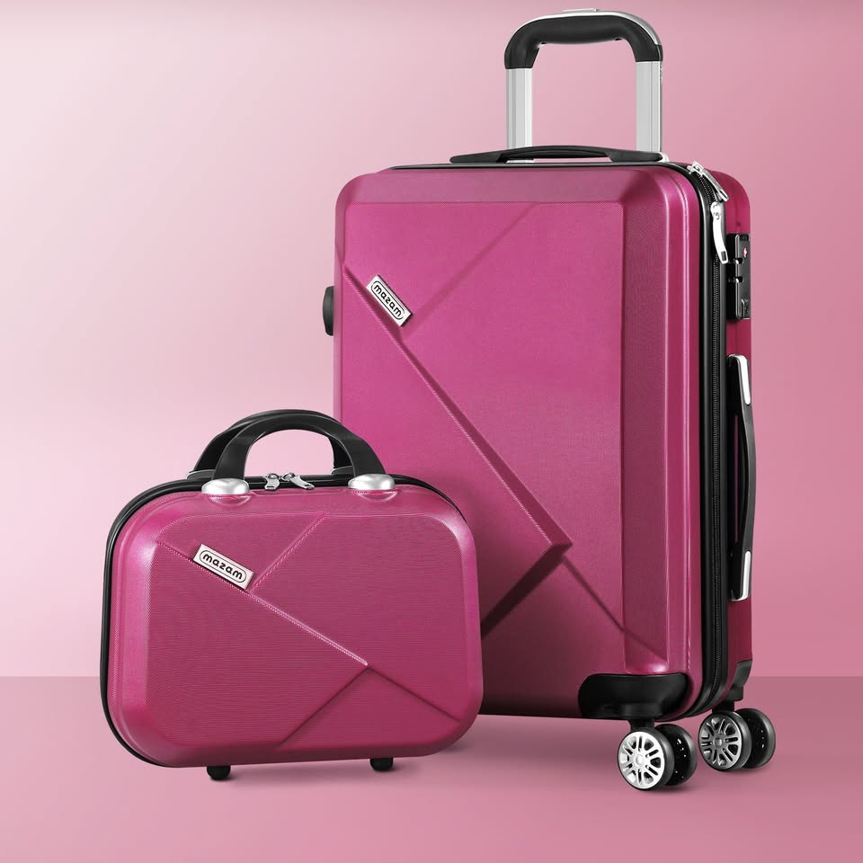 LGS-A2-2PCS-PM Mazam 2PCS Luggage Suitcase Trolley Set Travel TSA Lock Storage Hard Case Plum