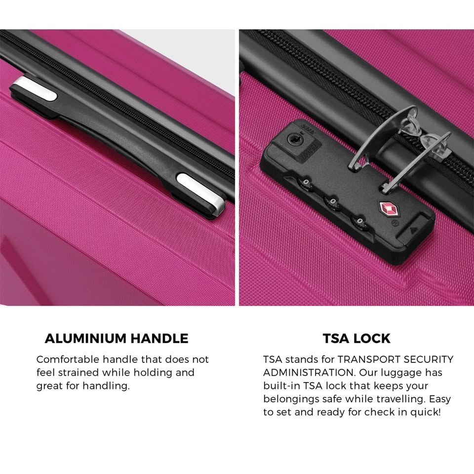 LGS-A2-2PCS-PM Mazam 2PCS Luggage Suitcase Trolley Set Travel TSA Lock Storage Hard Case Plum